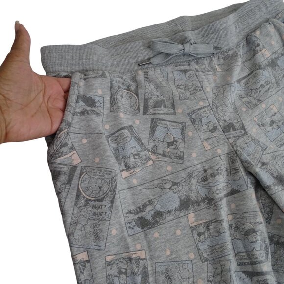 Disney Winnie The Pooh Pajama Lounge Pants Women Size L 12 14 Heather Grey FLAW - Picture 2 of 14